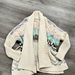 Victoria's Secret Cream and Green Knit Cardigan